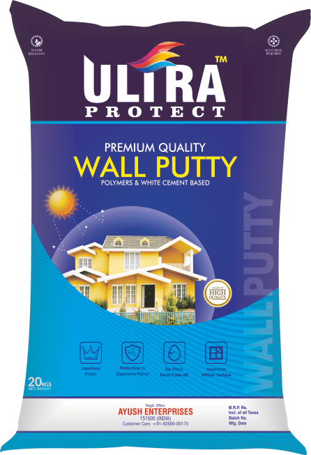 premium quality wall putty polymer & white cement based